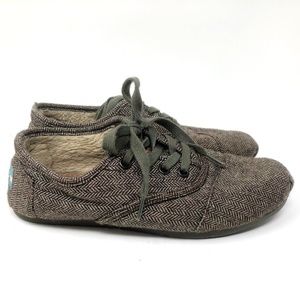 Toms herringbone cordones faux shearling lined